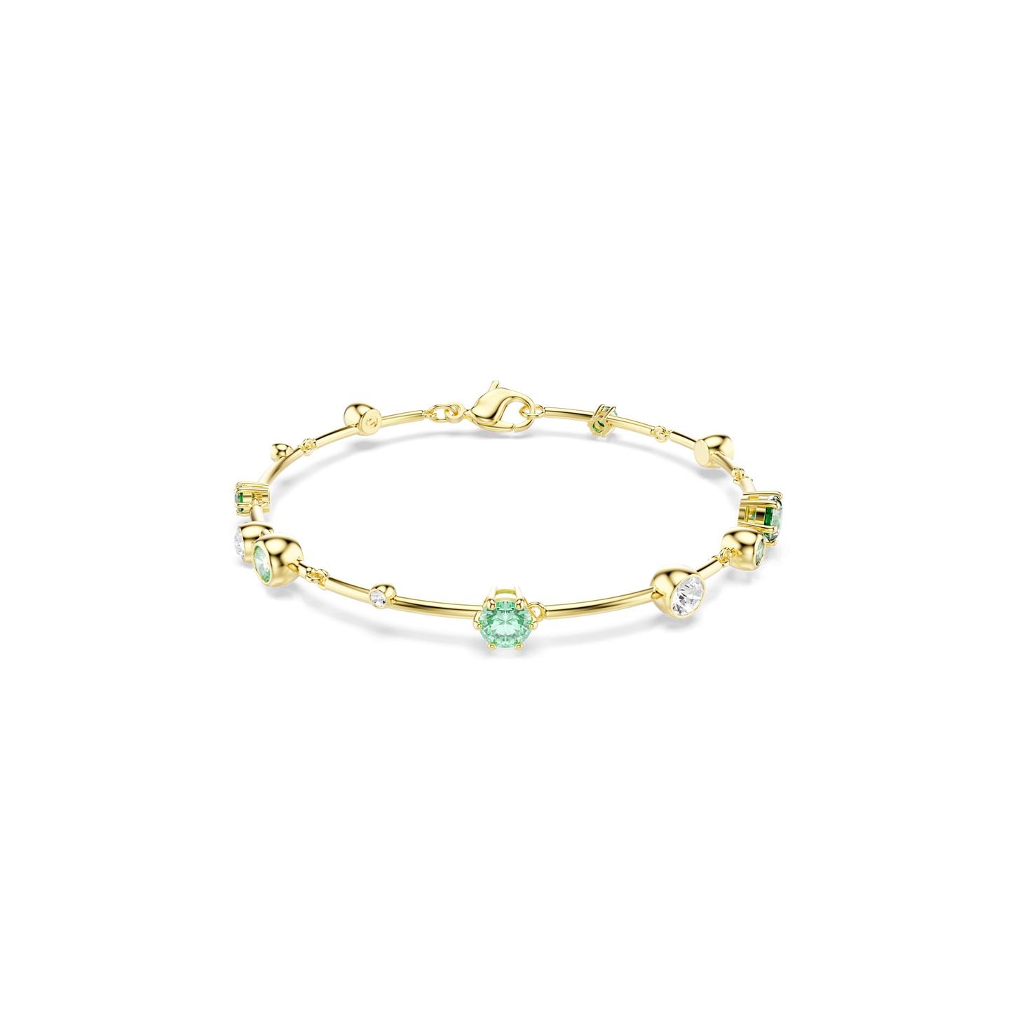 Constella bracelet, Mixed cuts, Green, Gold-tone plated 5722478