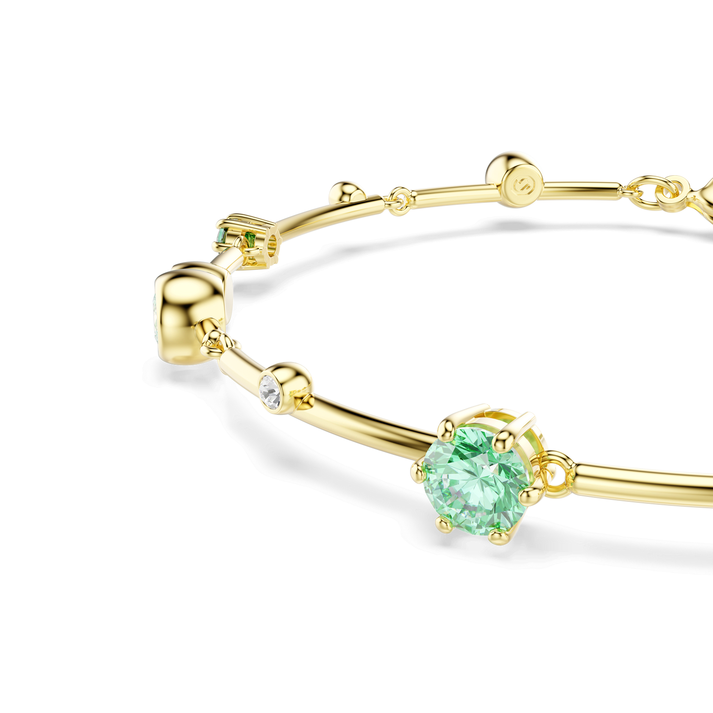 Constella bracelet, Mixed cuts, Green, Gold-tone plated 5722478