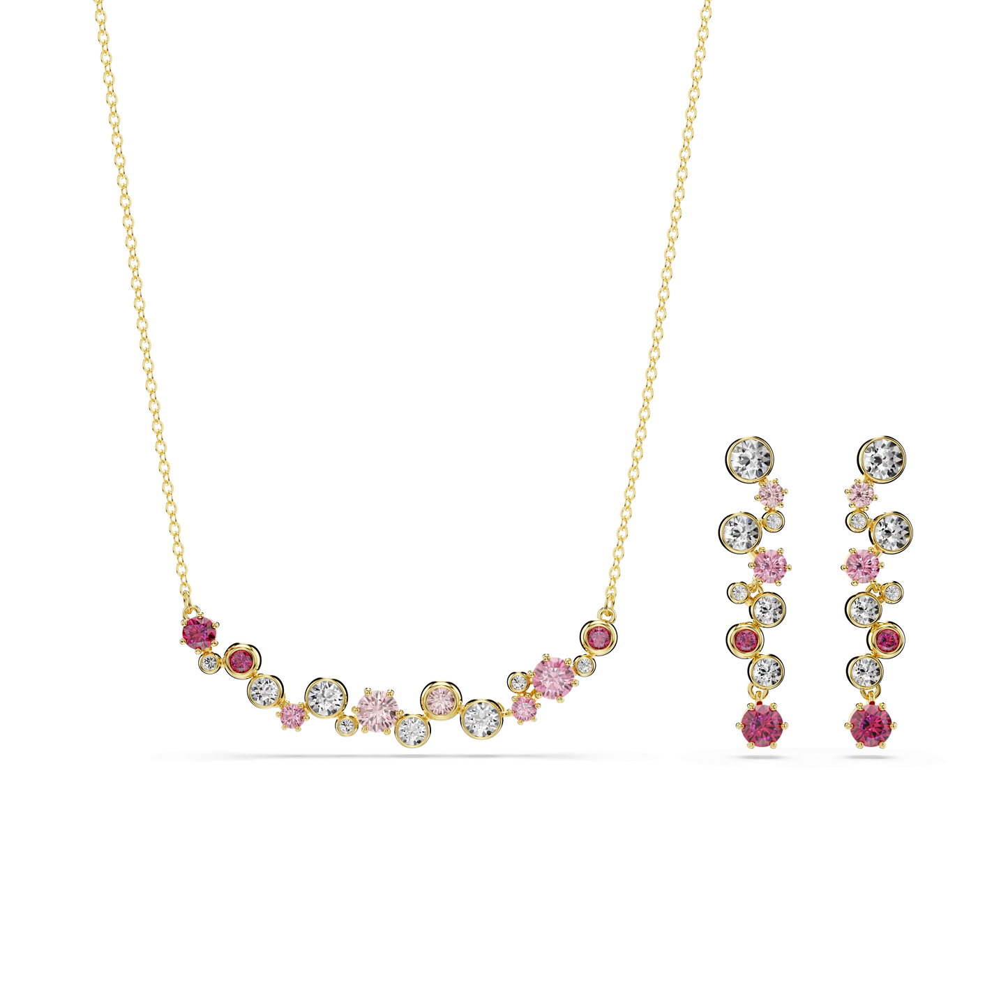 Constella set, Mixed cuts, Multicolored, Gold-tone plated 5722542