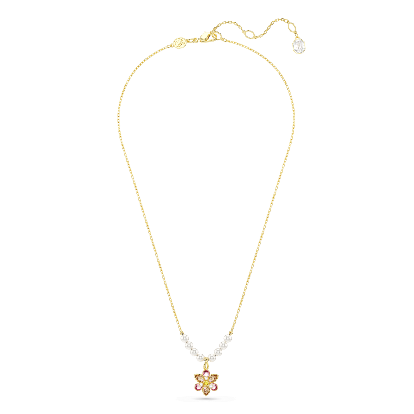 Idyllia pendant, Crystal pearl, Mixed cuts, Flower, Multicolored, Gold-tone plated 5723140