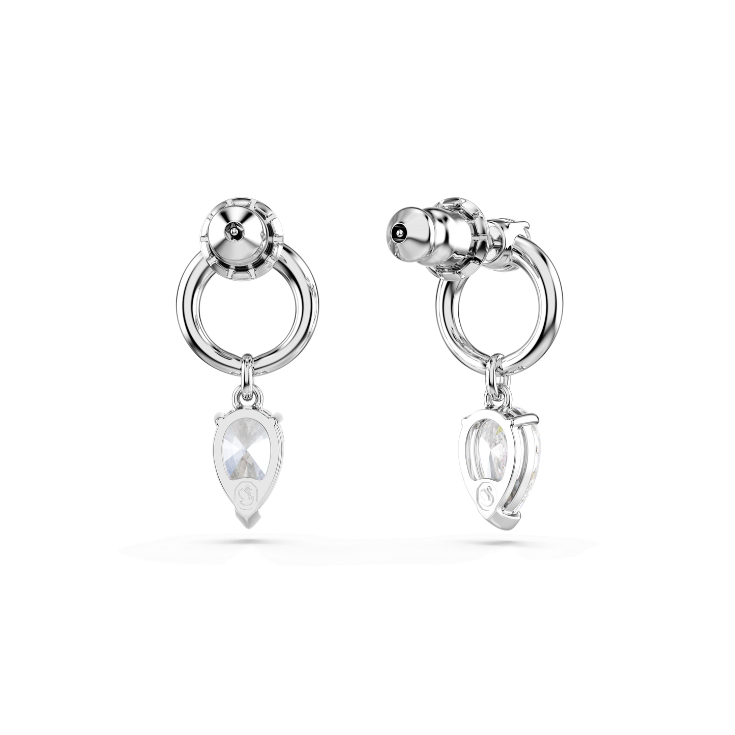 Mesmera drop earrings, Mixed cuts, White, Rhodium plated 5723177