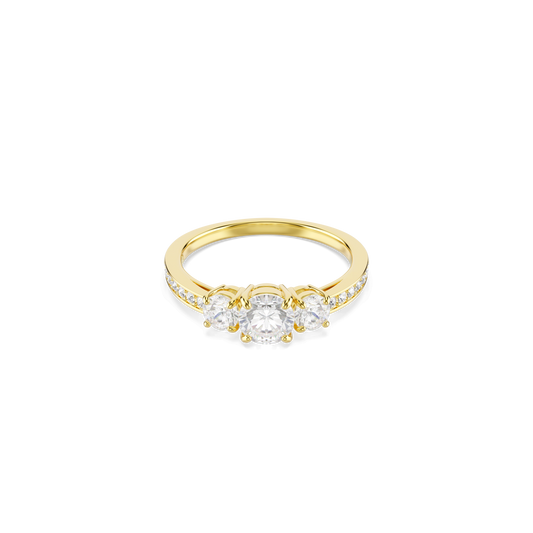 Stilla Attract ring, Round cut, White, Gold-tone plated 5723293