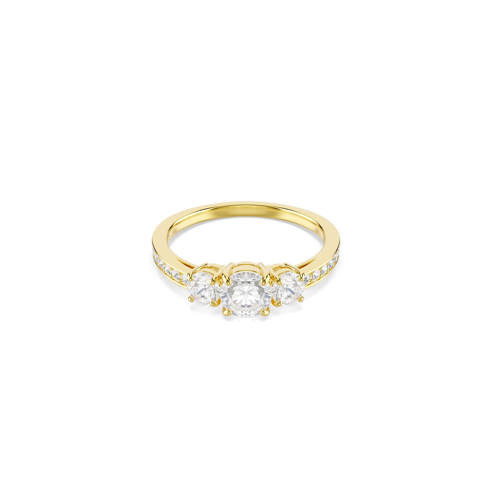 Stilla Attract ring, Round cut, White, Gold-tone plated 5723295