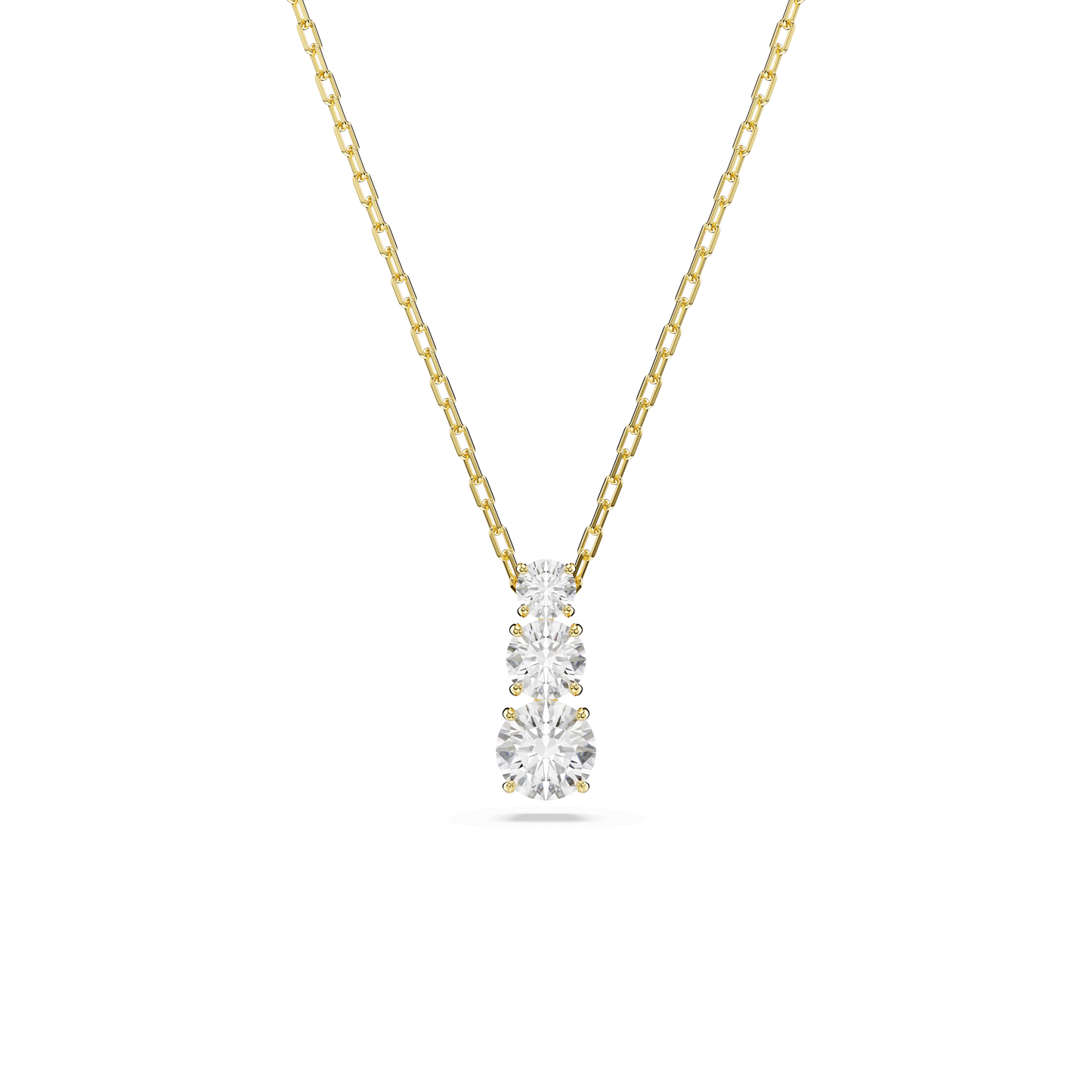 Stilla Attract pendant, Round cut, White, Gold-tone plated 5723298