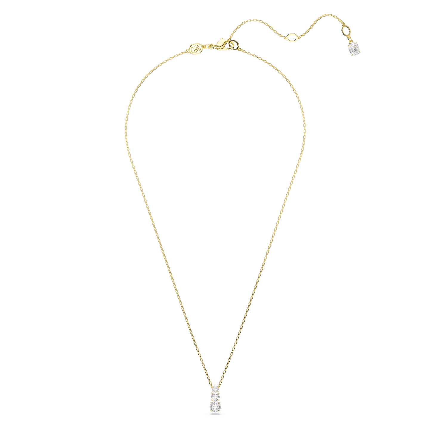 Stilla Attract pendant, Round cut, White, Gold-tone plated 5723298
