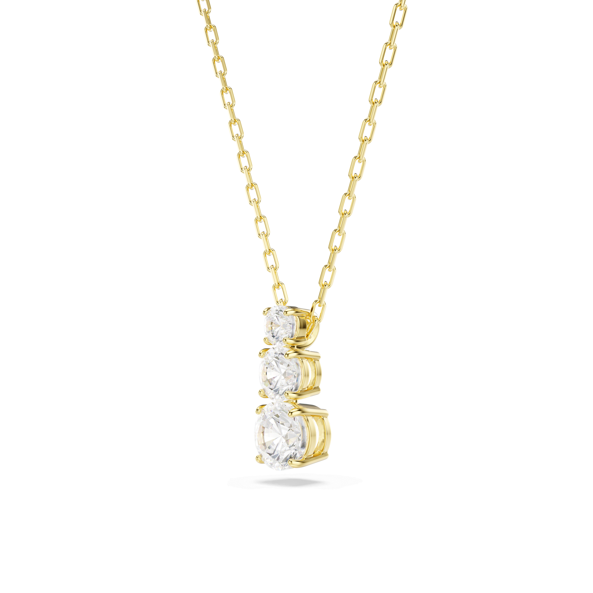 Stilla Attract pendant, Round cut, White, Gold-tone plated 5723298