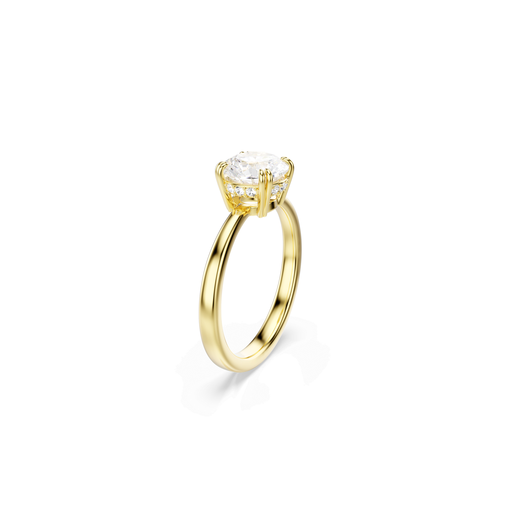 Stilla cocktail ring, Round cut, White, Gold-tone plated 5723330