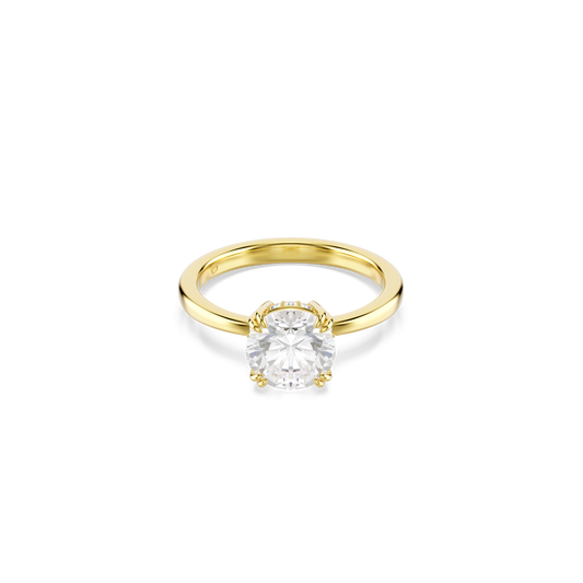Stilla cocktail ring, Round cut, White, Gold-tone plated 5723334