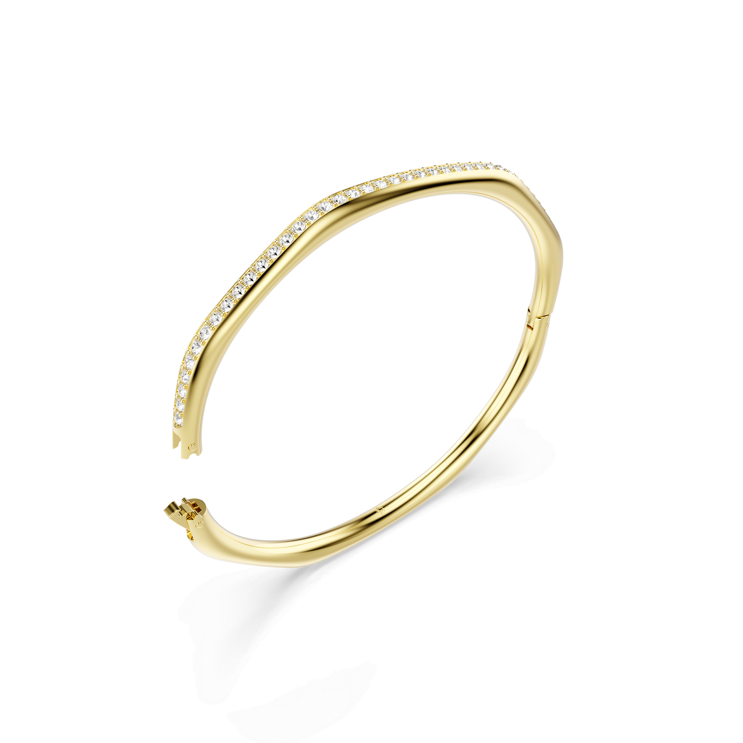 Dextera bangle, Octagon shape, Round cut, White, Gold-tone plated 5724581