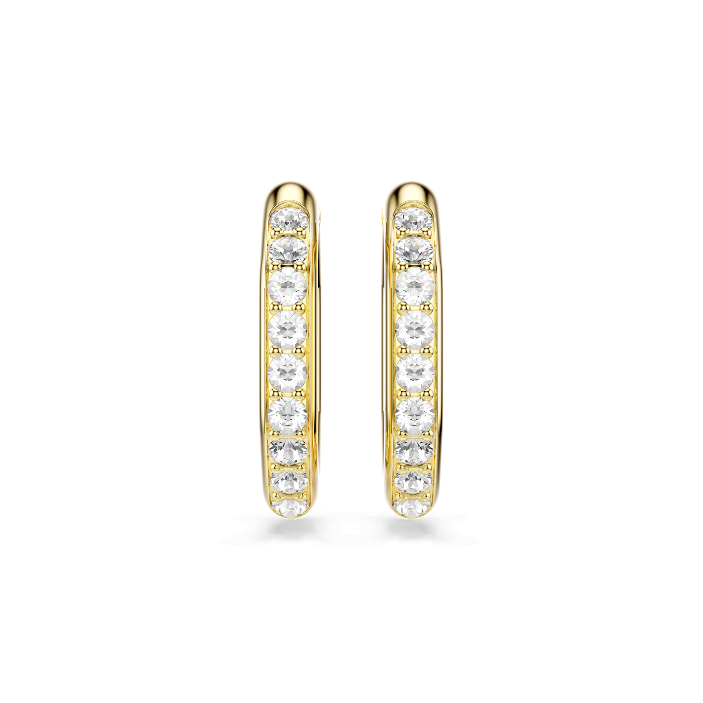 Dextera hoop earrings, Octagon shape, Round cut, Medium, White, Gold-tone plated 5724584