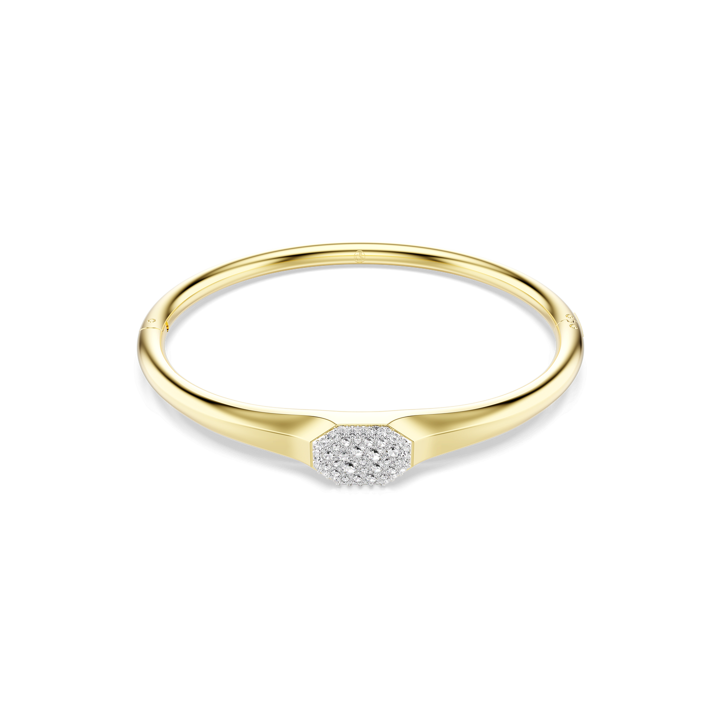 Dextera bangle, Round cut, White, Gold-tone plated 5724597