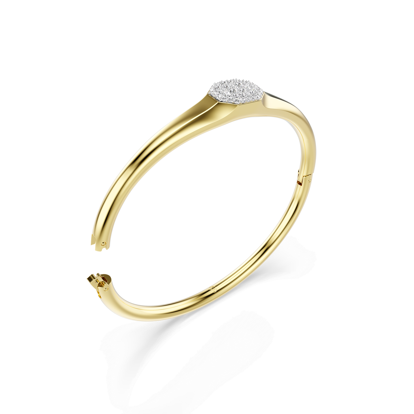 Dextera bangle, Round cut, White, Gold-tone plated 5724597