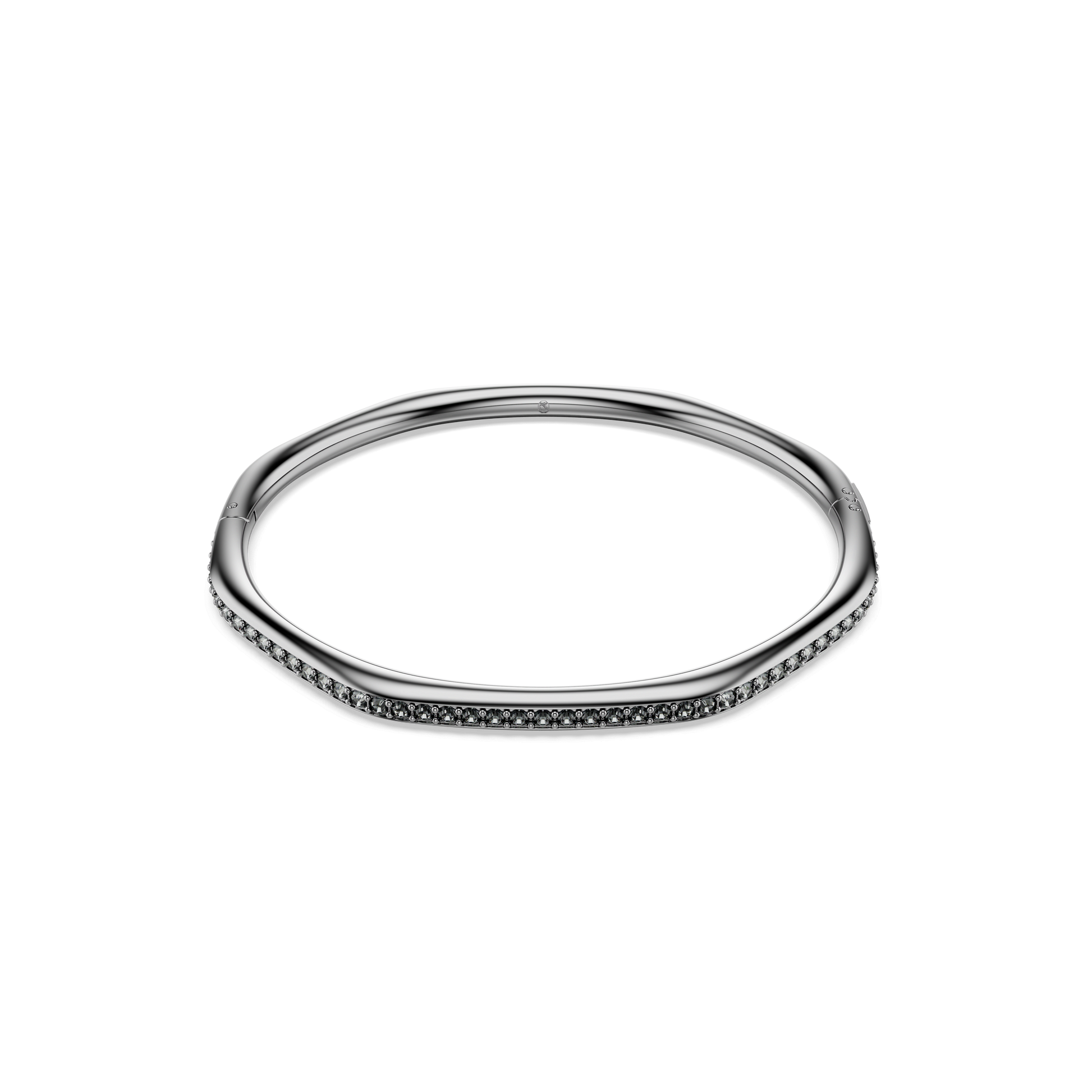 Dextera bangle, Octagon shape, Round cut, White, Ruthenium plated 5724605