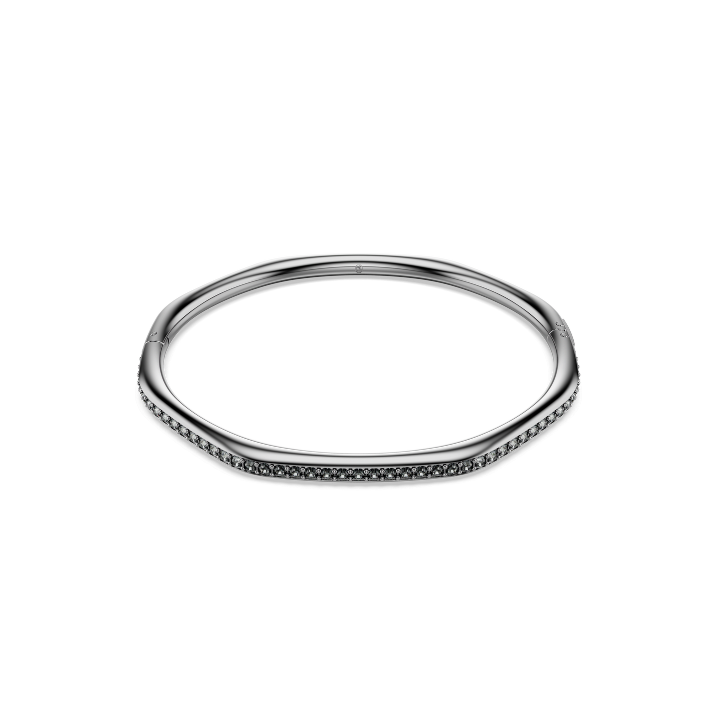 Dextera bangle, Octagon shape, Round cut, White, Ruthenium plated 5724606