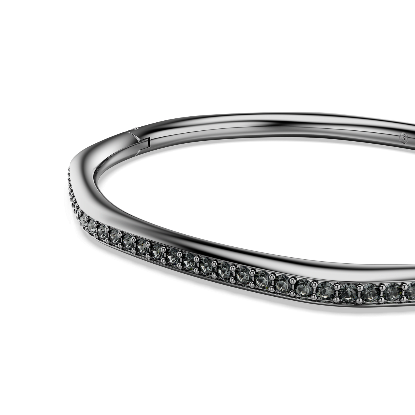 Dextera bangle, Octagon shape, Round cut, White, Ruthenium plated 5724606