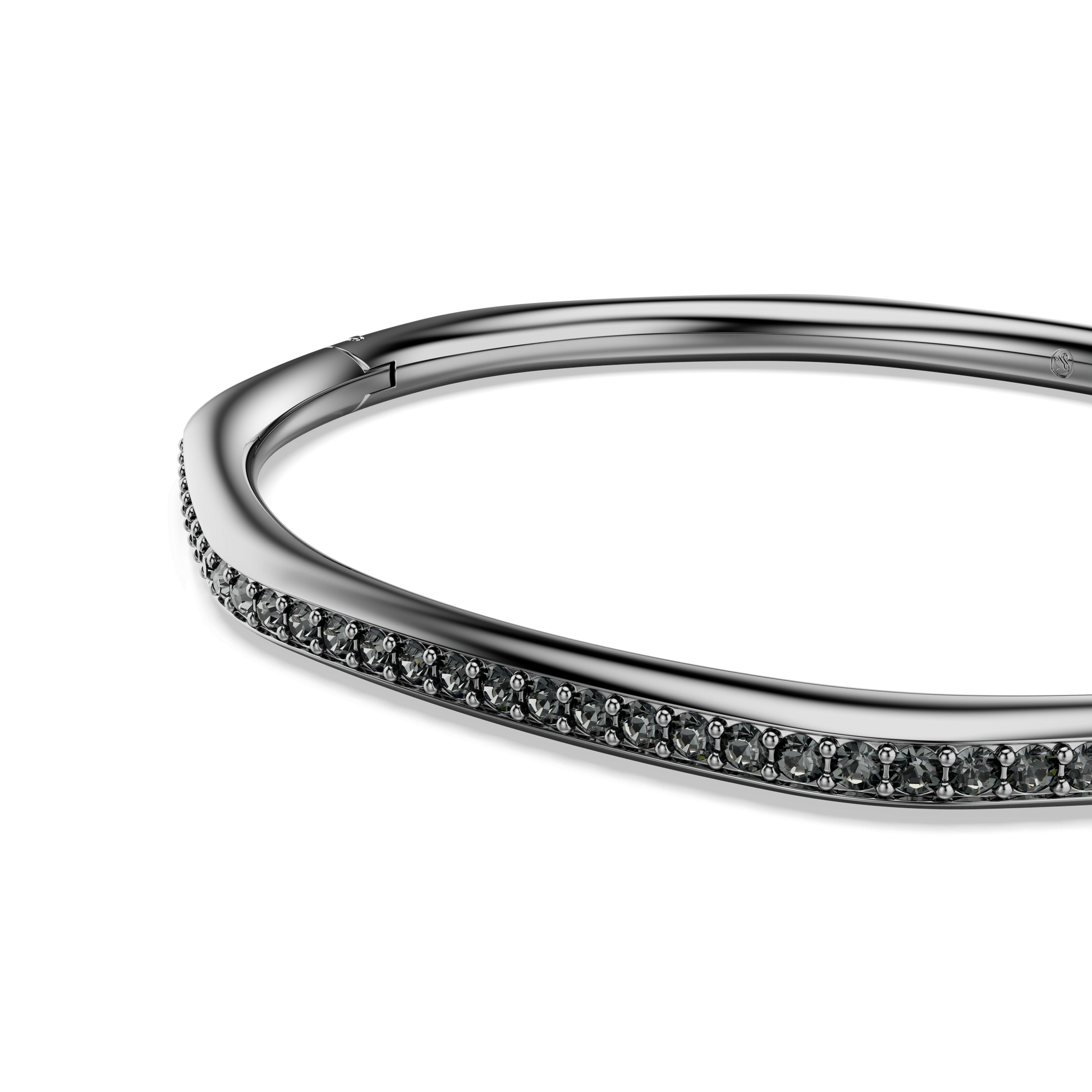 Dextera bangle, Octagon shape, Round cut, White, Ruthenium plated 5724606