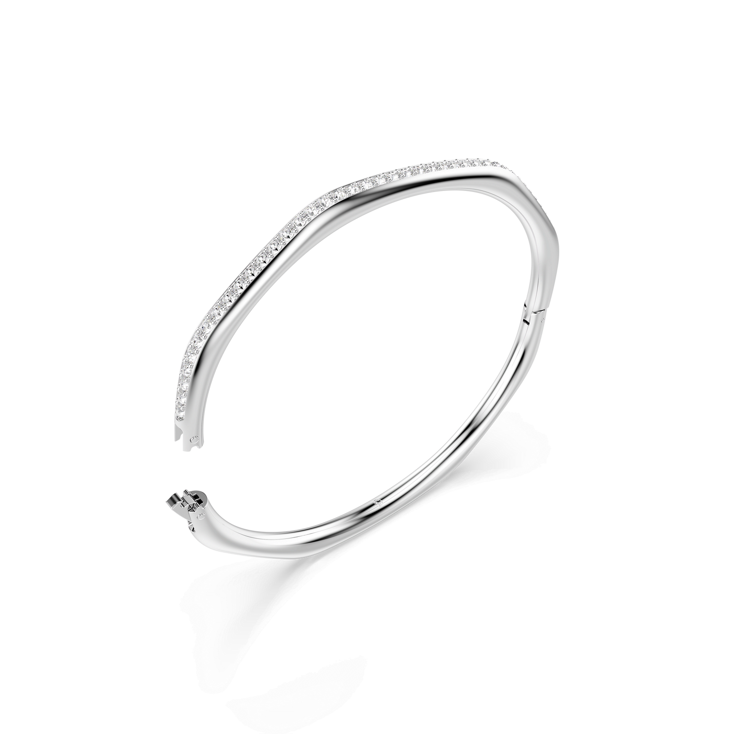 Dextera bangle, Octagon shape, Round cut, White, Rhodium plated 5725221