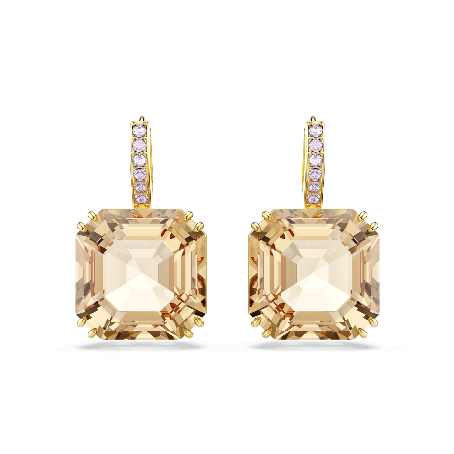 Millenia drop earrings, Mixed cuts, Caramel, Gold-tone plated 5725744