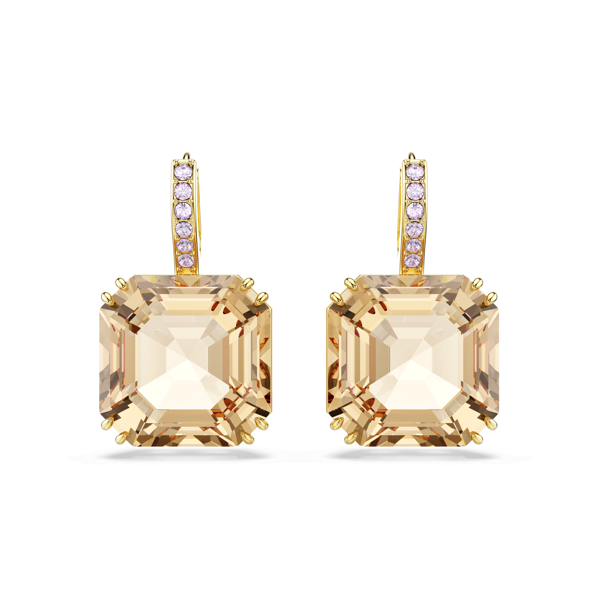 Millenia drop earrings, Mixed cuts, Caramel, Gold-tone plated 5725744