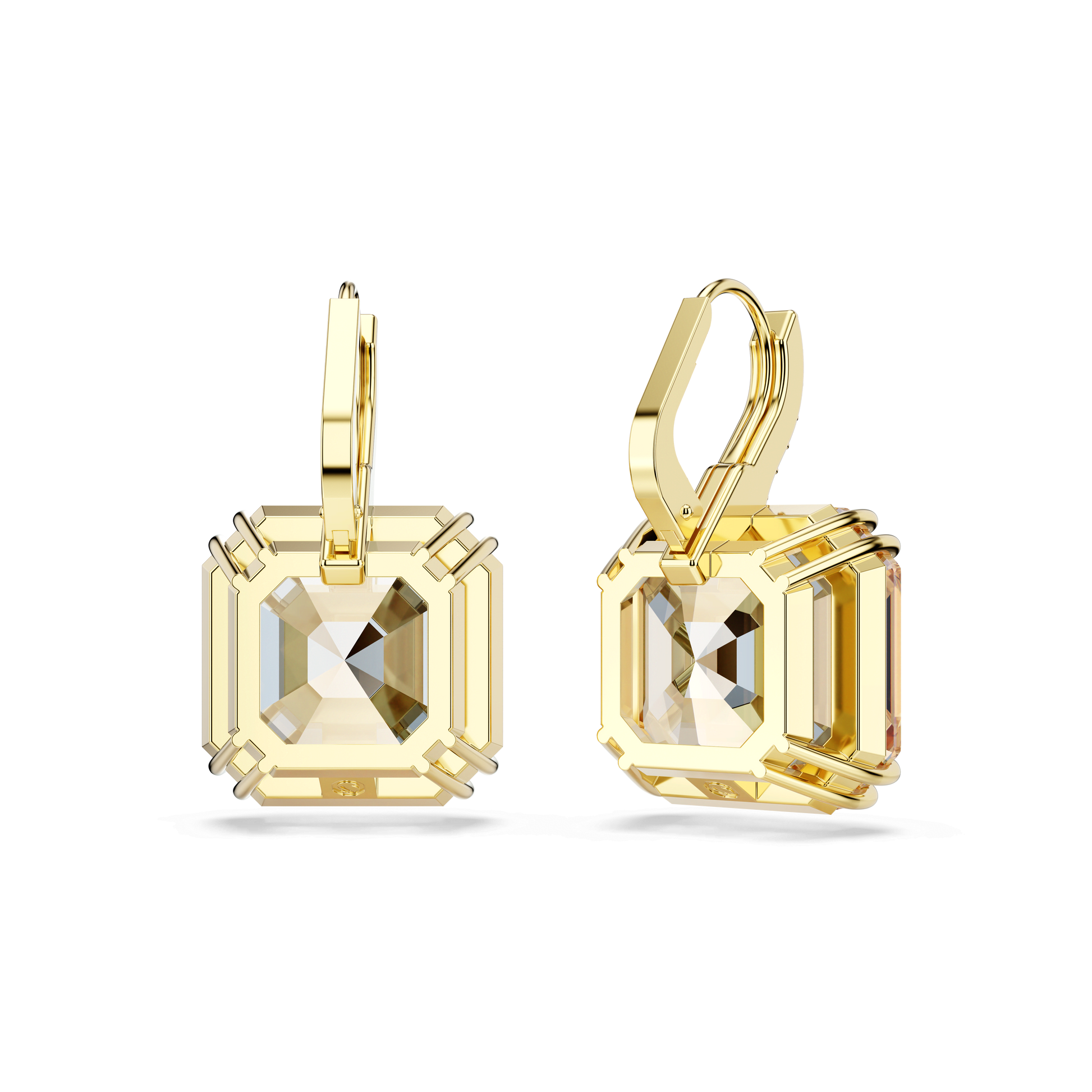 Millenia drop earrings, Mixed cuts, Caramel, Gold-tone plated 5725744
