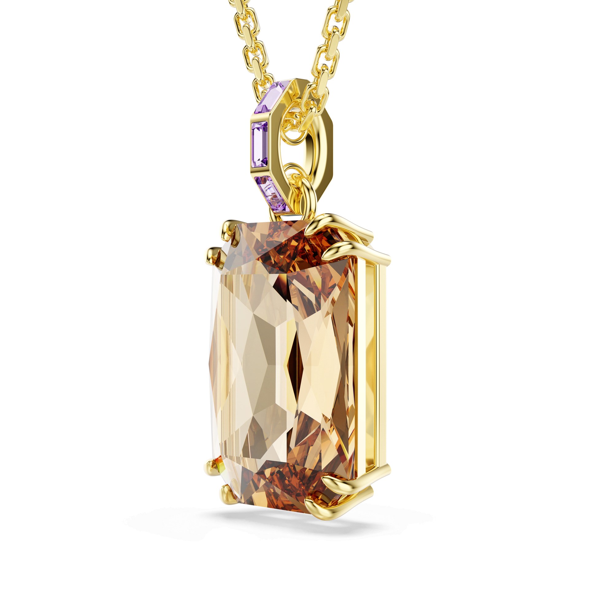 Millenia pendant, Octagon cut, Caramel, Gold-tone plated 5725752
