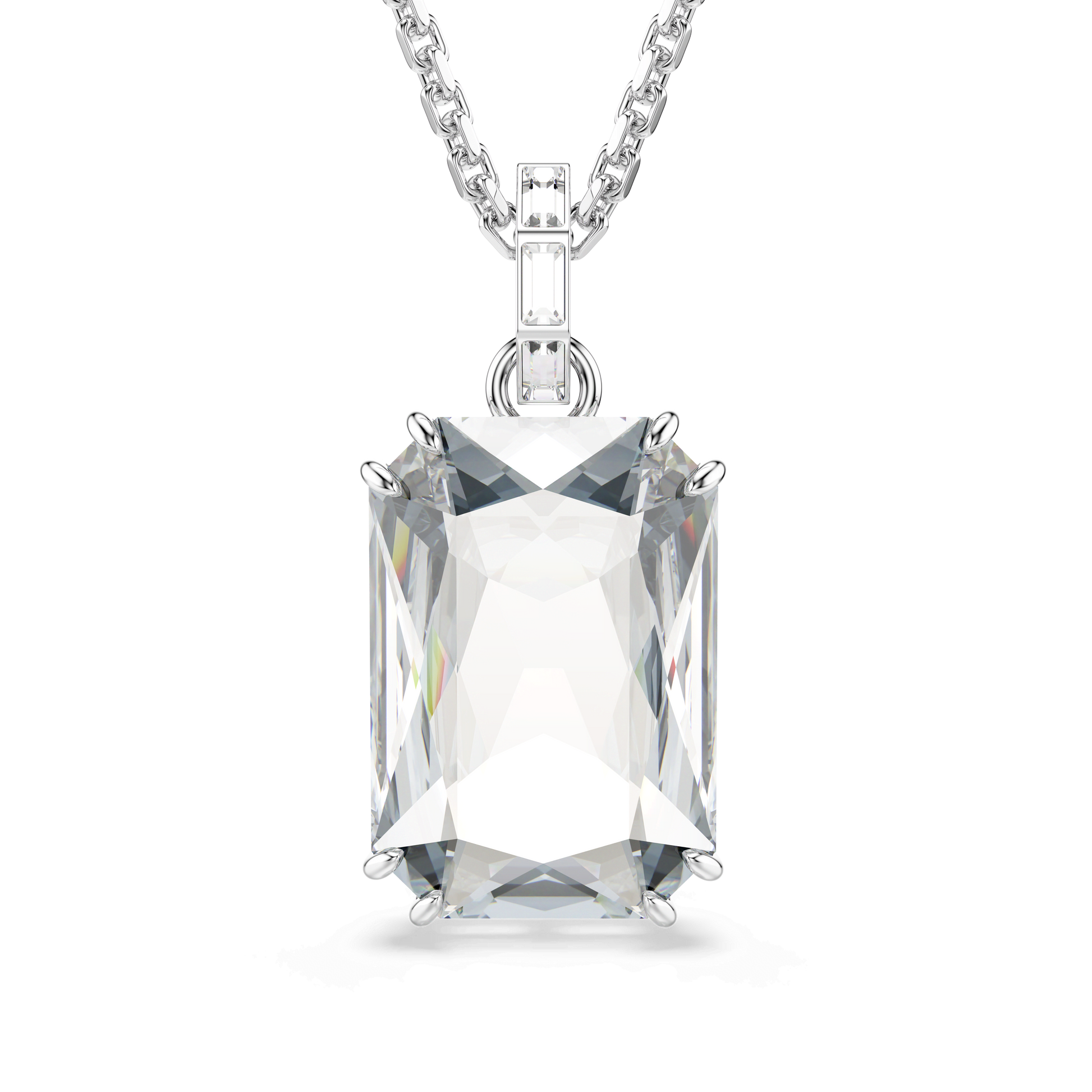Millenia pendant, Octagon cut, White, Rhodium plated 5725768