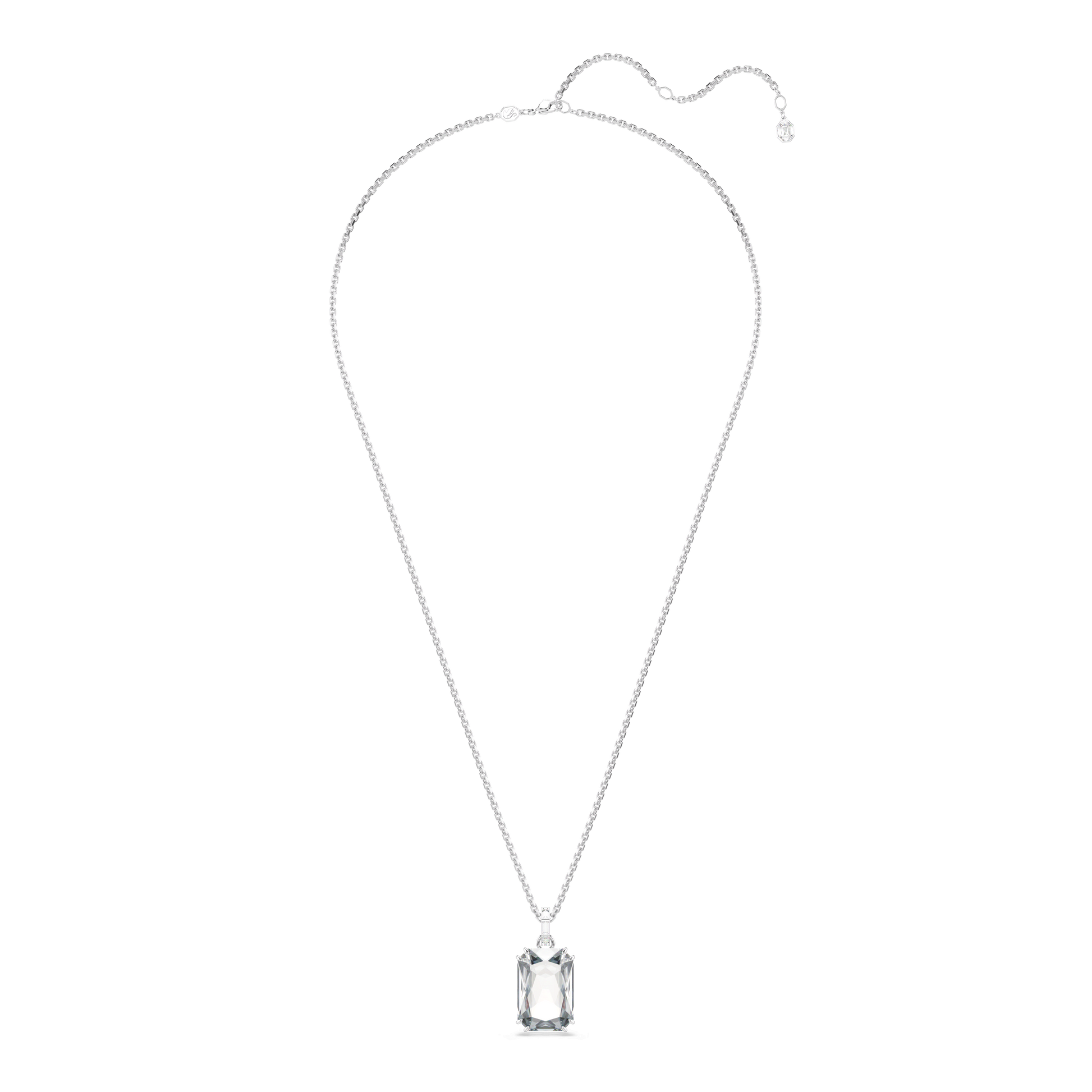 Millenia pendant, Octagon cut, White, Rhodium plated 5725768