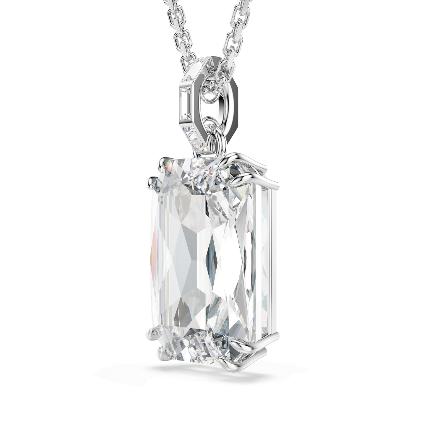 Millenia pendant, Octagon cut, White, Rhodium plated 5725768