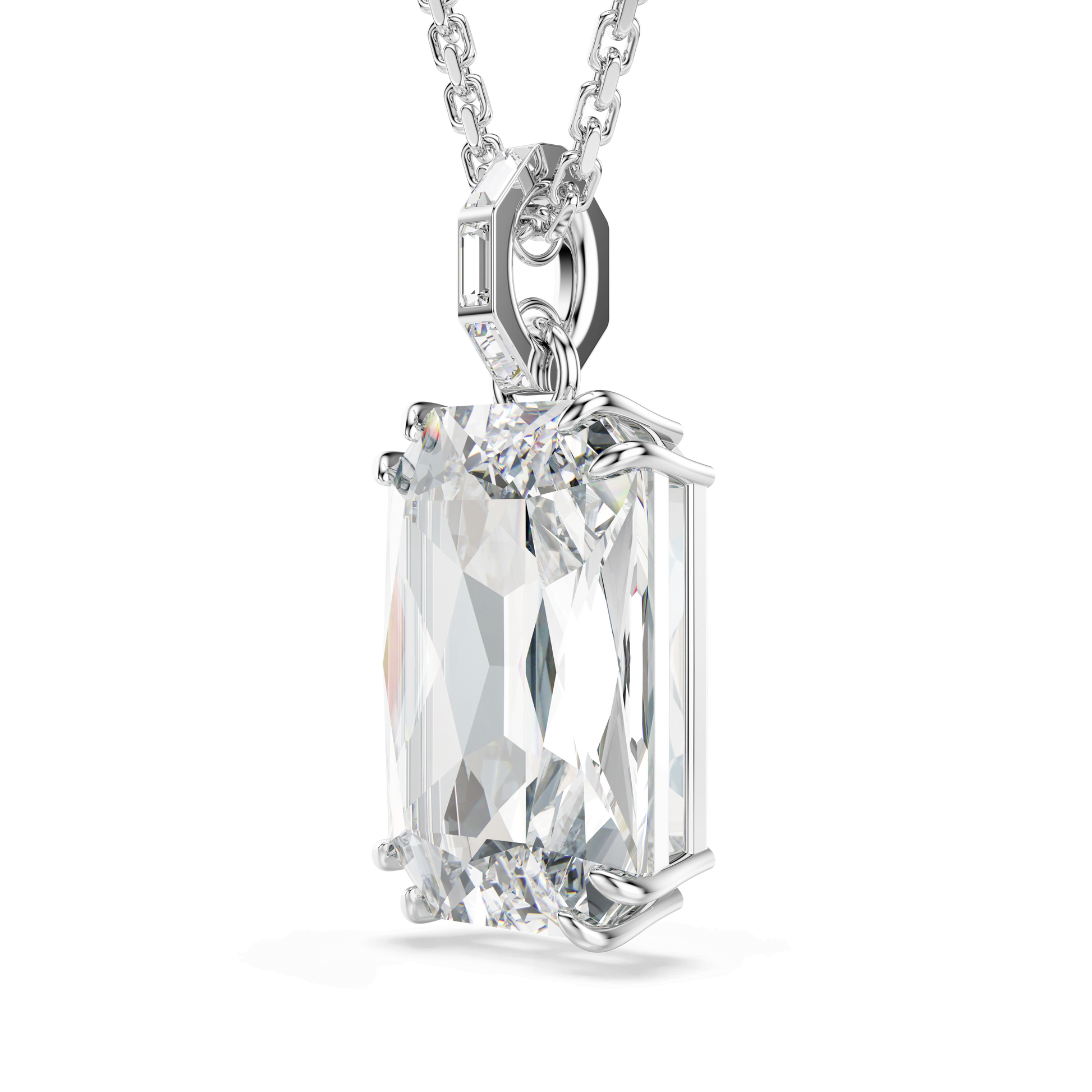 Millenia pendant, Octagon cut, White, Rhodium plated 5725768