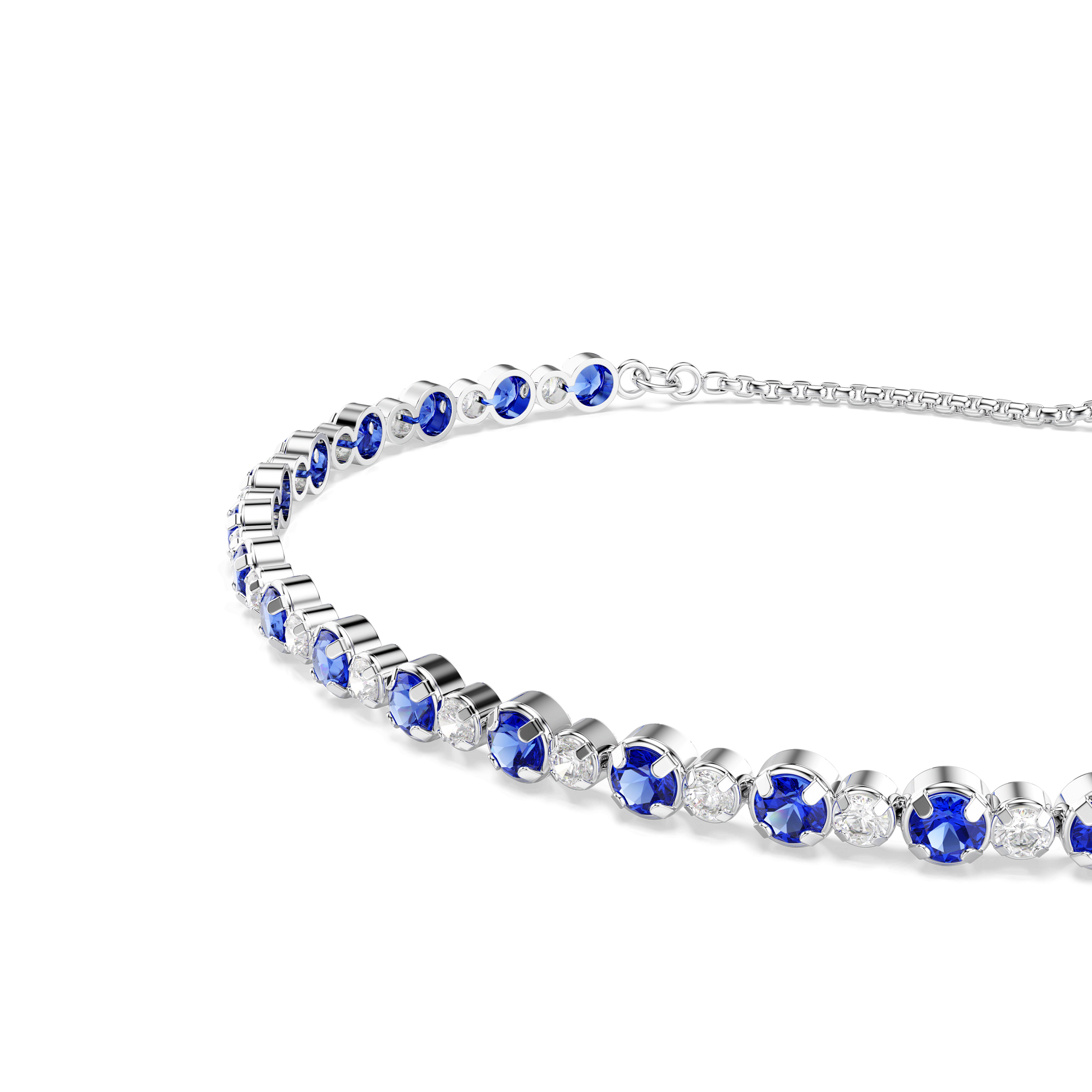 Matrix Tennis bracelet, Mixed round cuts, Blue, Rhodium plated 5725854