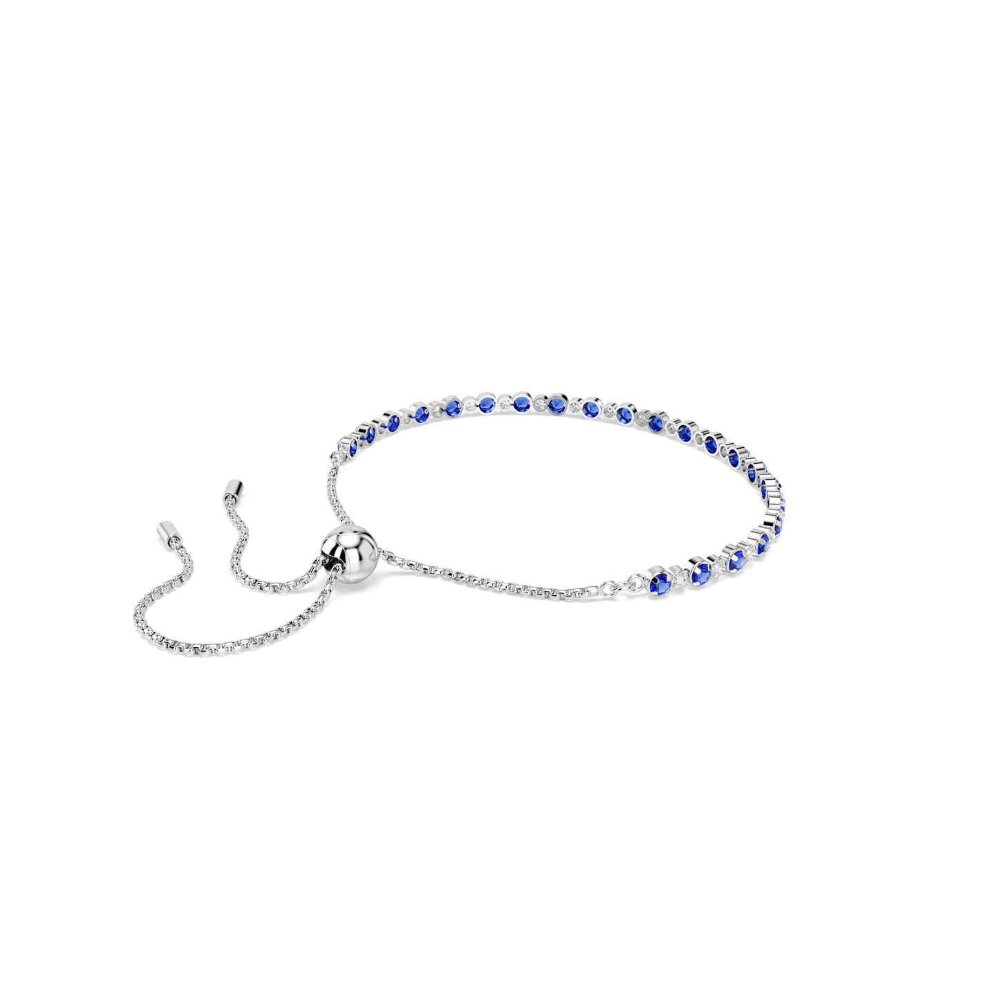 Matrix Tennis bracelet, Mixed round cuts, Blue, Rhodium plated 5725854