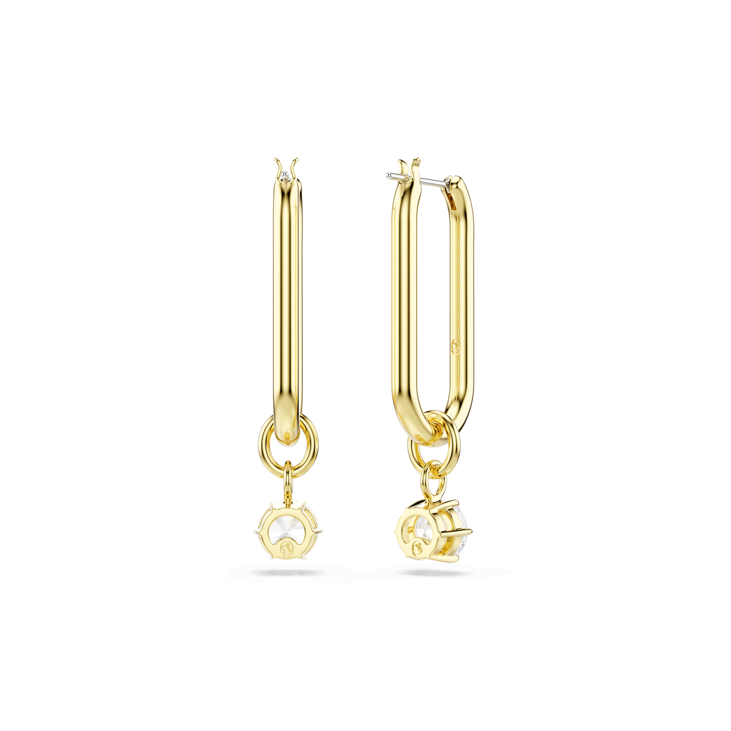Constella drop earrings, Round cut, White, Gold-tone plated 5728587