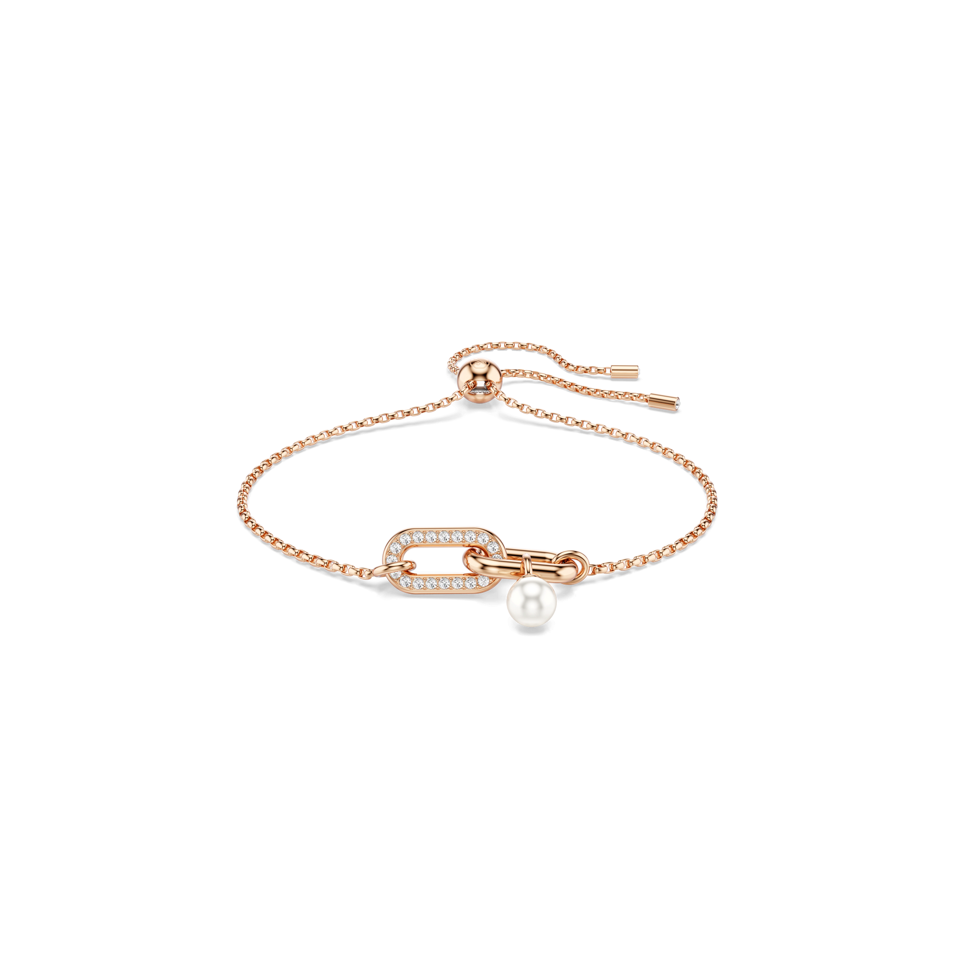 Constella bracelet, Crystal pearl, Round cut, White, Rose gold-tone plated 5728588