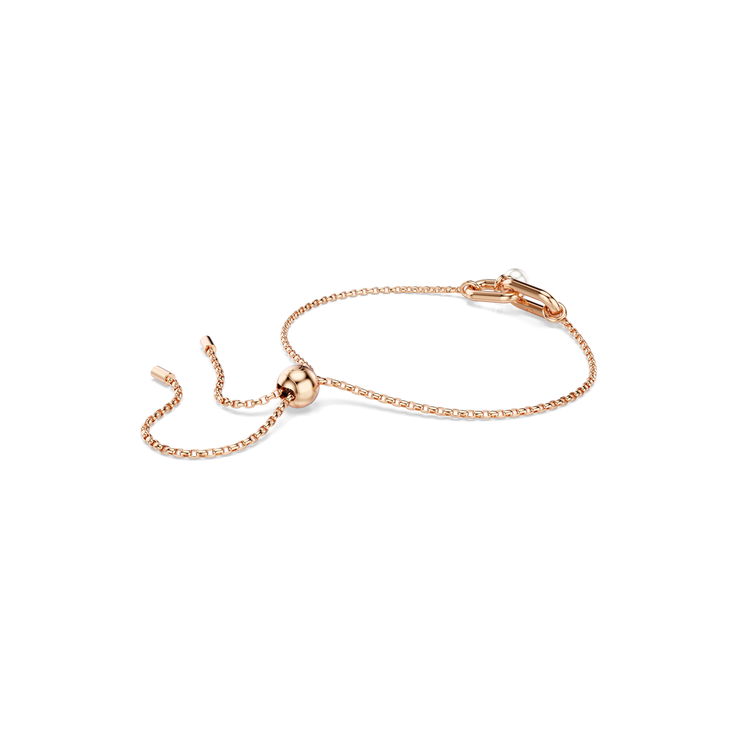Constella bracelet, Crystal pearl, Round cut, White, Rose gold-tone plated 5728588