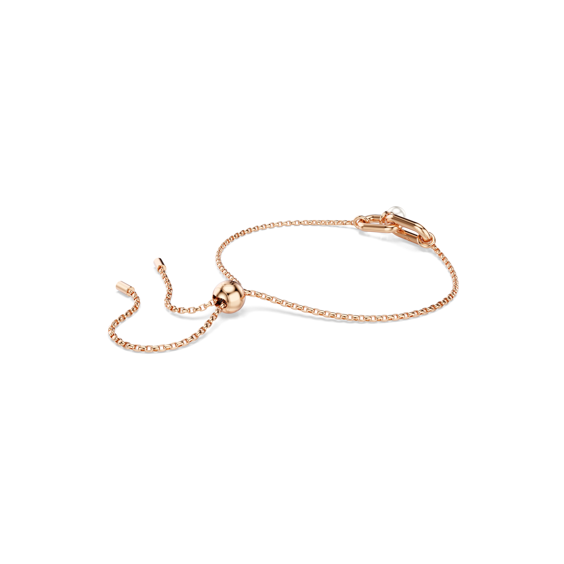 Constella bracelet, Crystal pearl, Round cut, White, Rose gold-tone plated 5728588