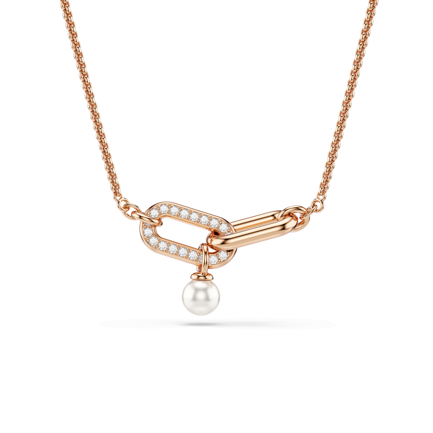 Constella pendant, Crystal pearl, Round cut, White, Rose gold-tone plated 5728589