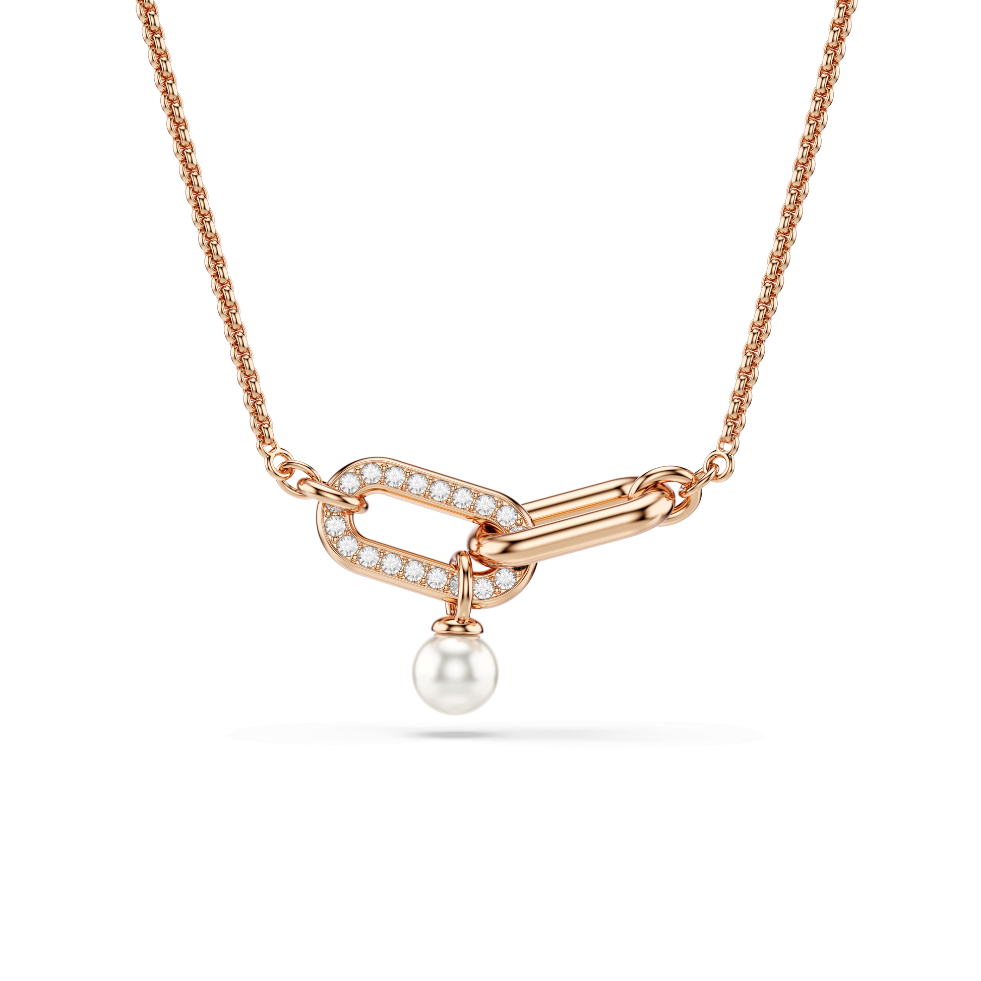 Constella pendant, Crystal pearl, Round cut, White, Rose gold-tone plated 5728589