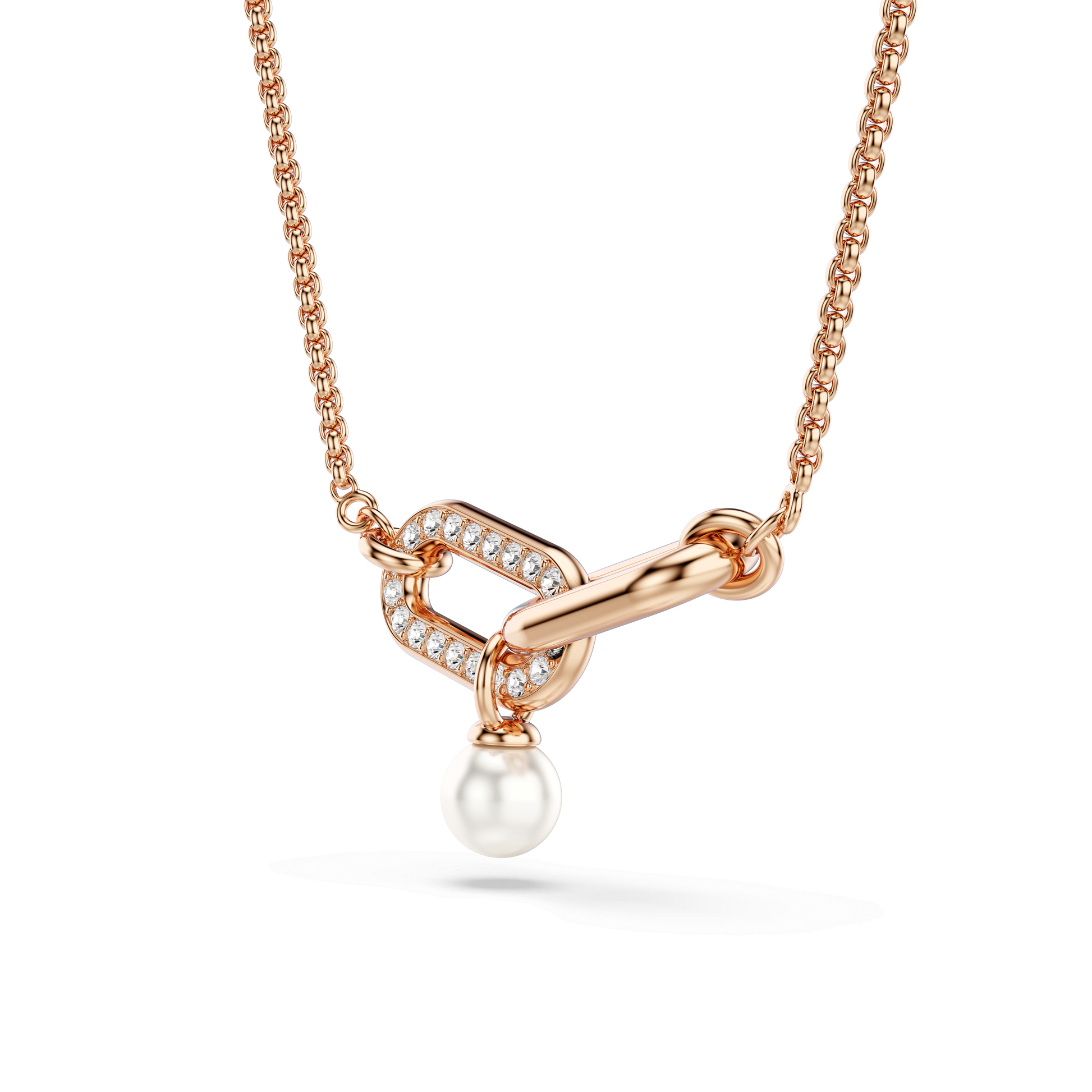 Constella pendant, Crystal pearl, Round cut, White, Rose gold-tone plated 5728589