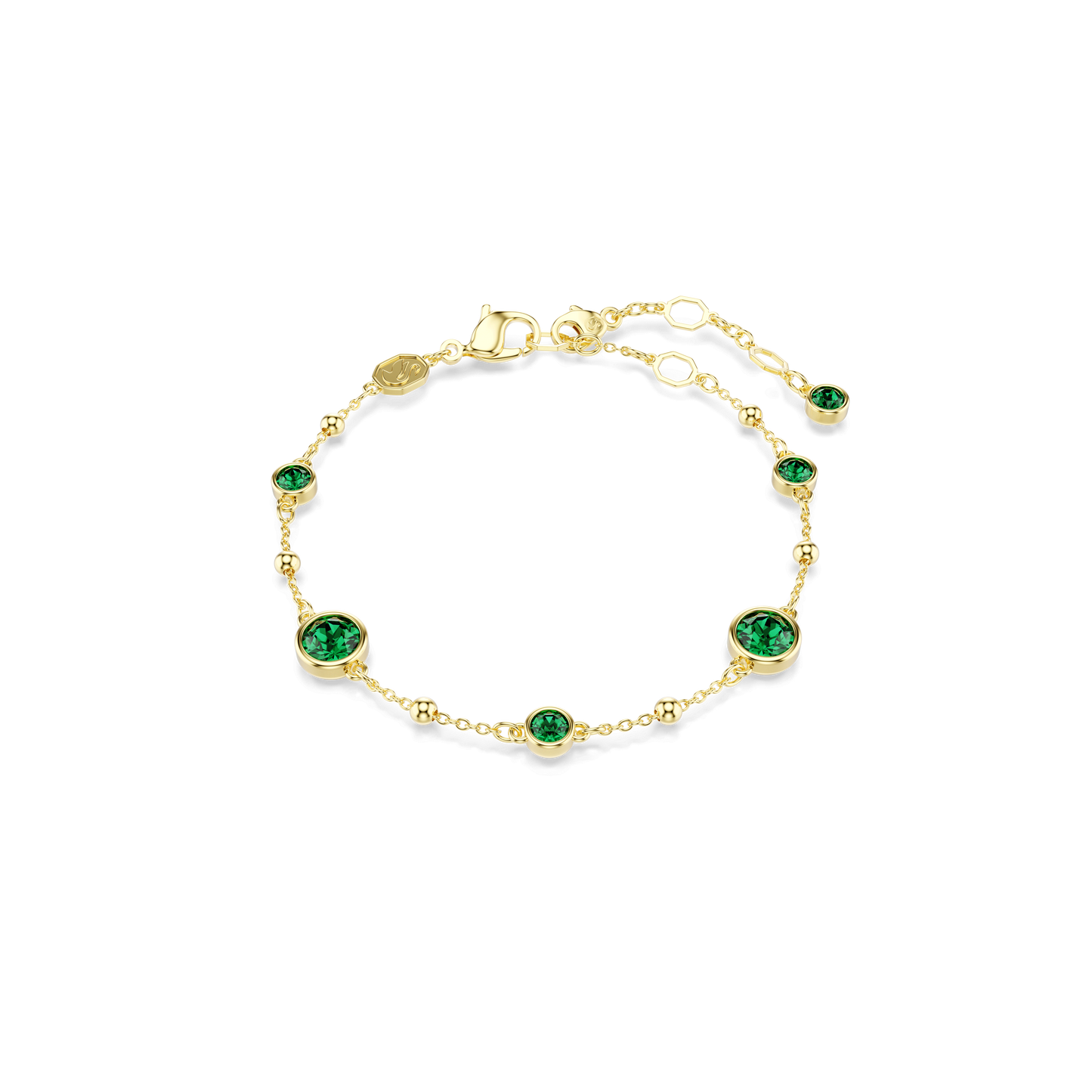 Imber bracelet, Round cut, Green, Gold-tone plated 5730676