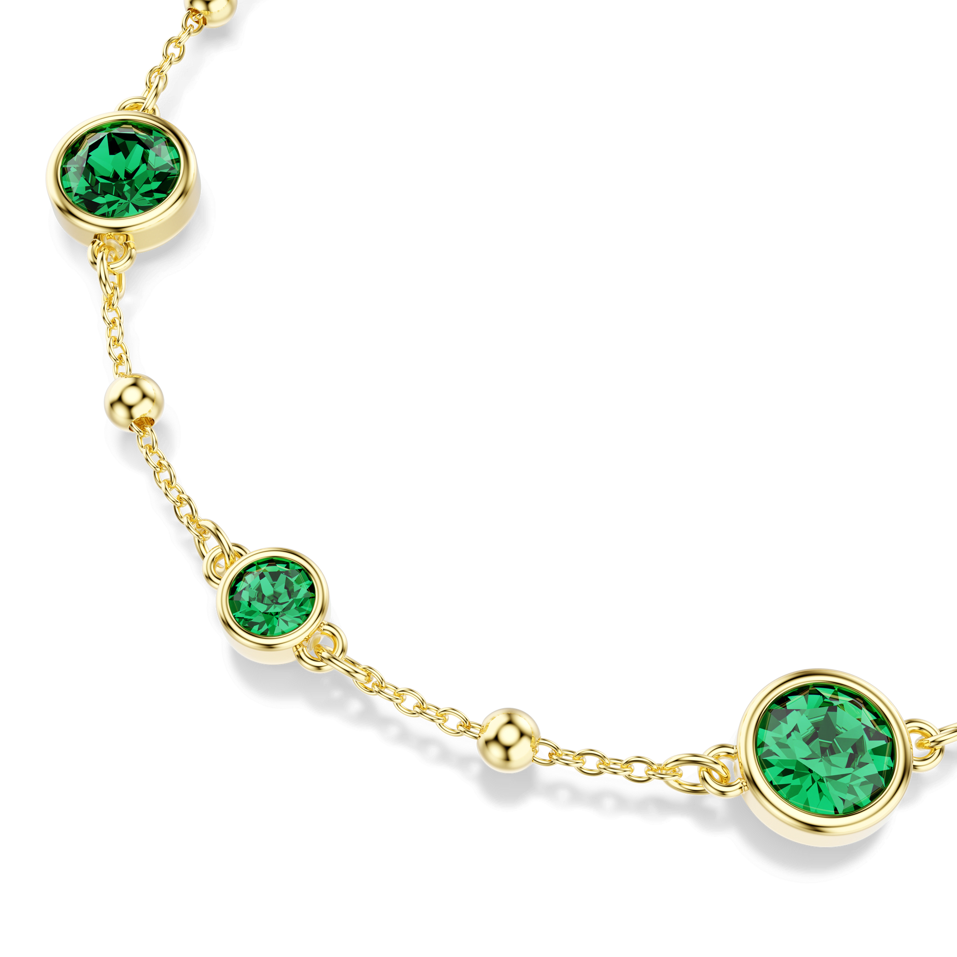 Imber bracelet, Round cut, Green, Gold-tone plated 5730676