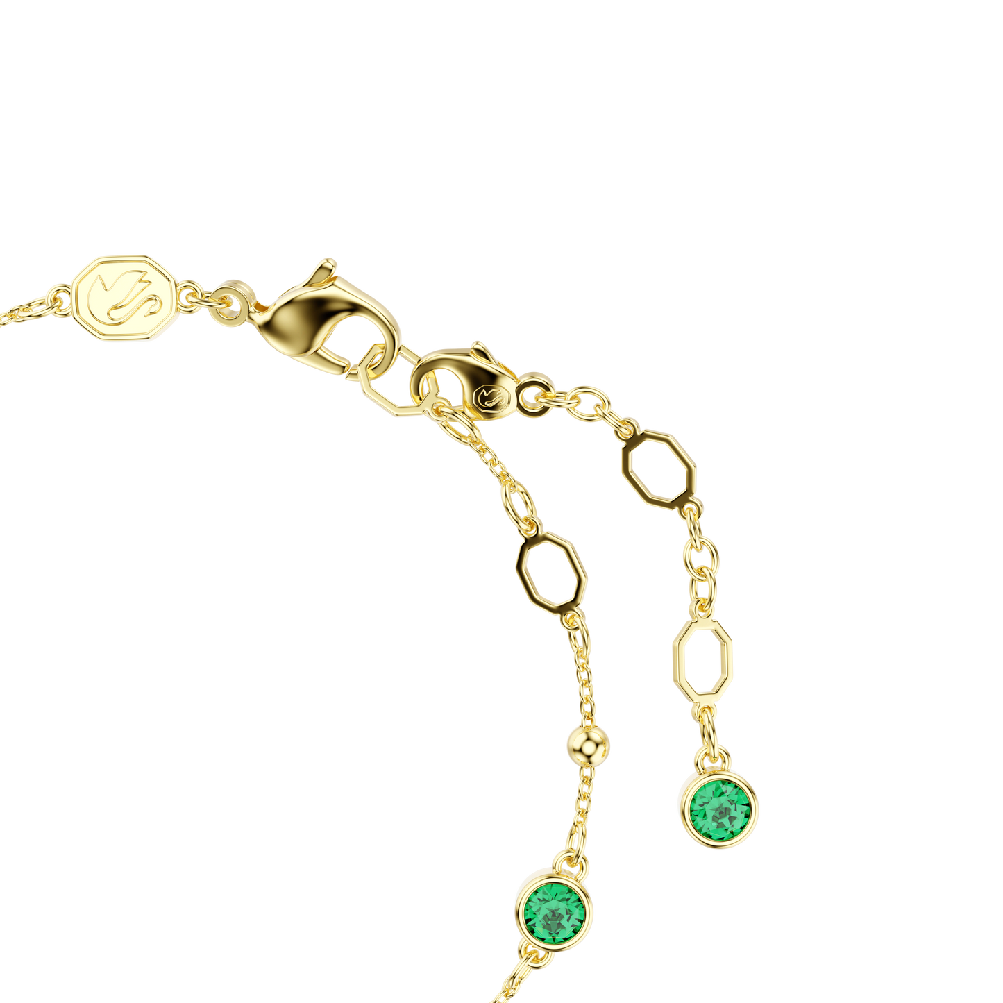 Imber bracelet, Round cut, Green, Gold-tone plated 5730676