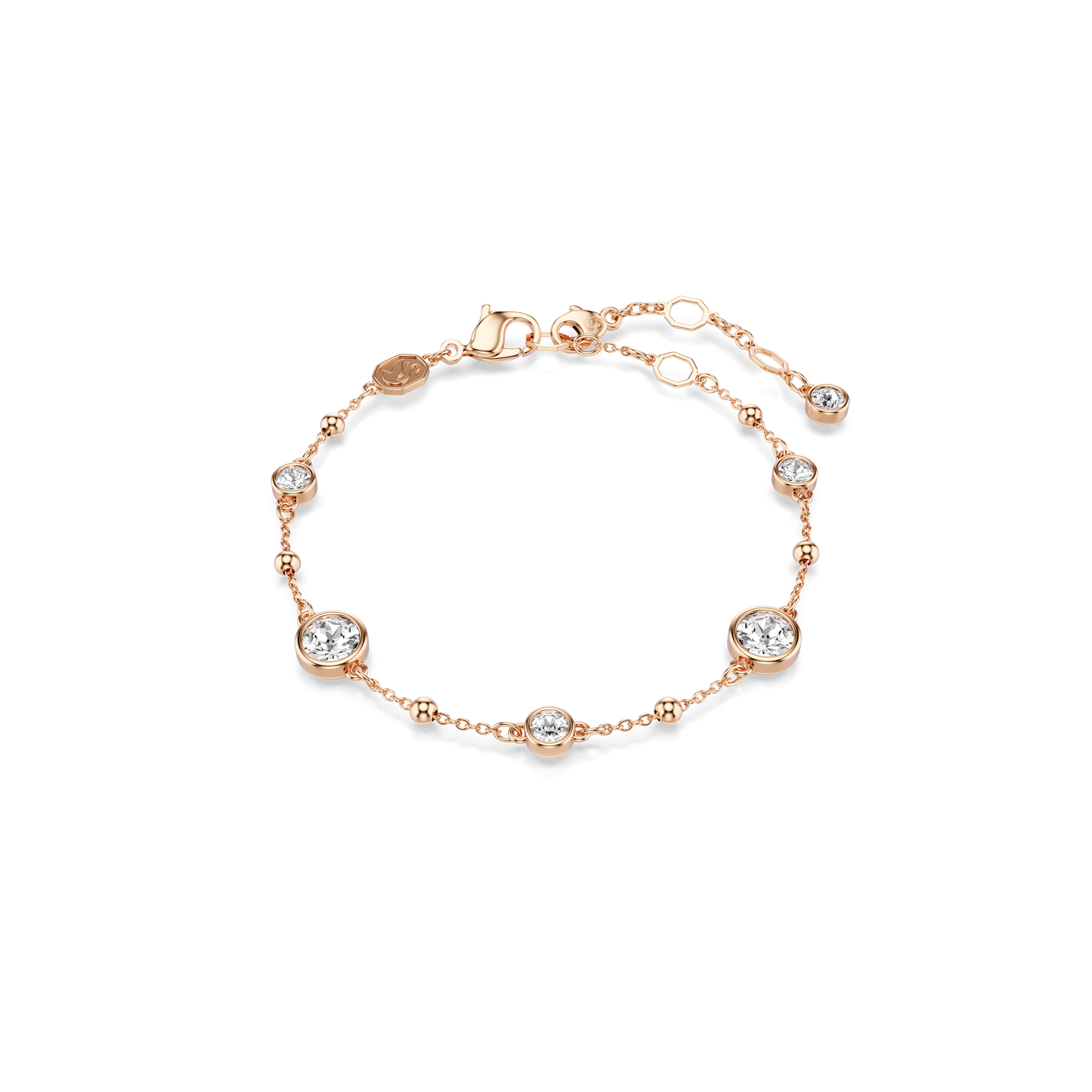 Imber bracelet, Round cut, White, Rose gold-tone plated 5730677
