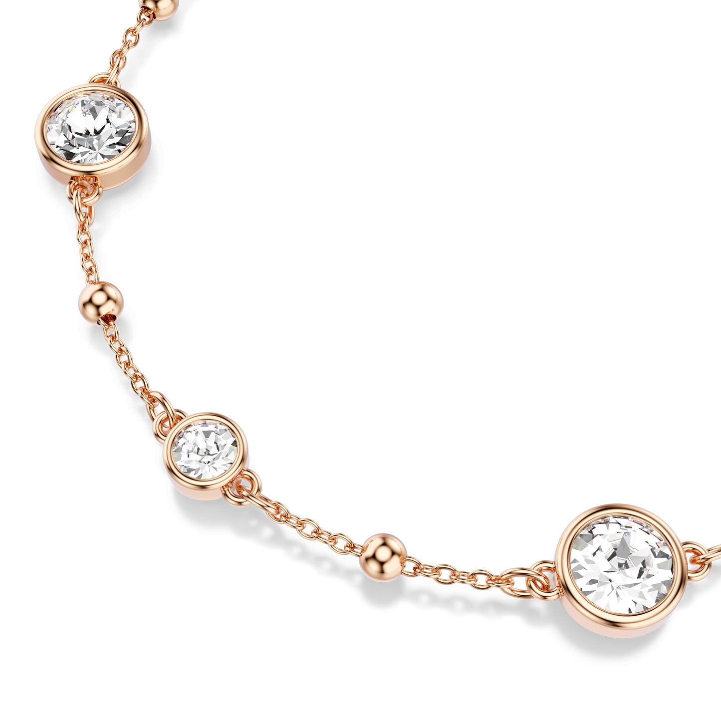 Imber bracelet, Round cut, White, Rose gold-tone plated 5730677