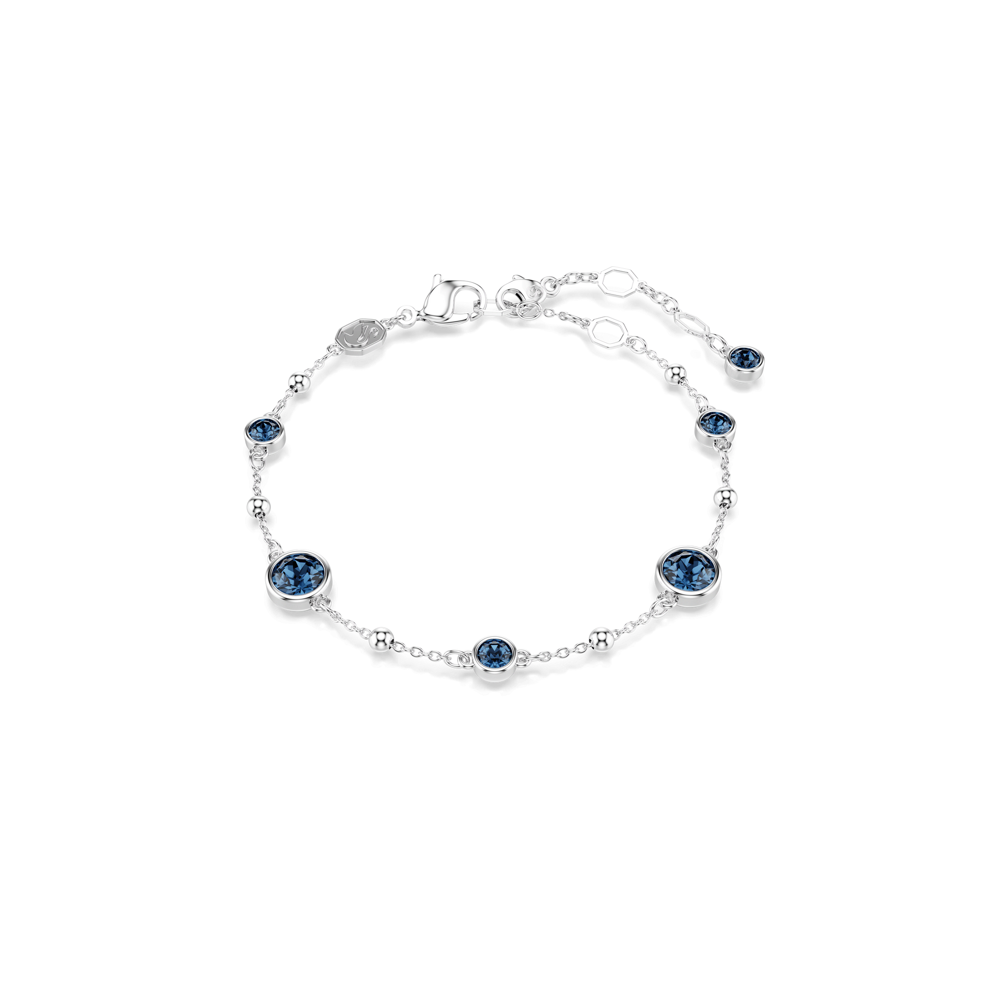 Imber bracelet, Round cut, Blue, Rhodium plated 5730679