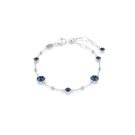 Imber bracelet, Round cut, Blue, Rhodium plated 5730679