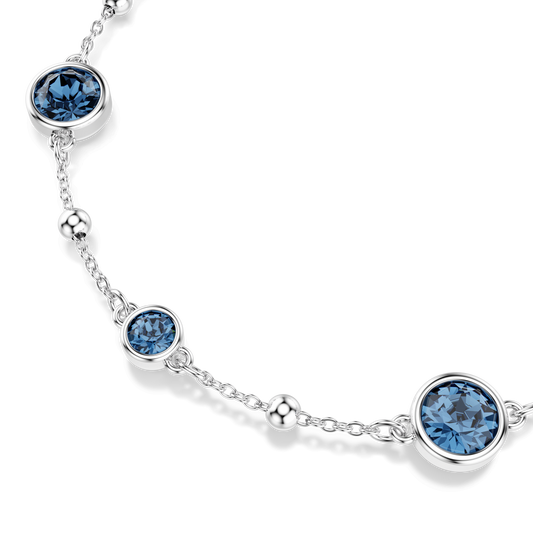 Imber bracelet, Round cut, Blue, Rhodium plated 5730679