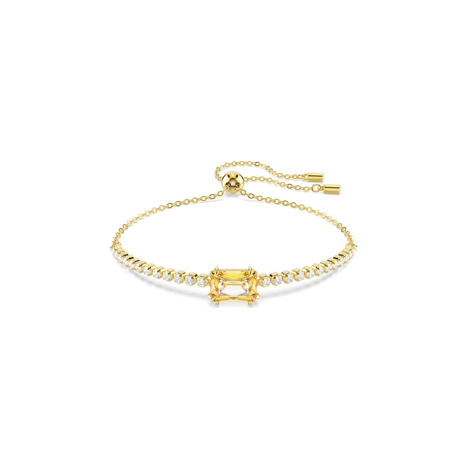 Matrix Tennis bracelet, Mixed cuts, Caramel, Gold-tone plated 5730699