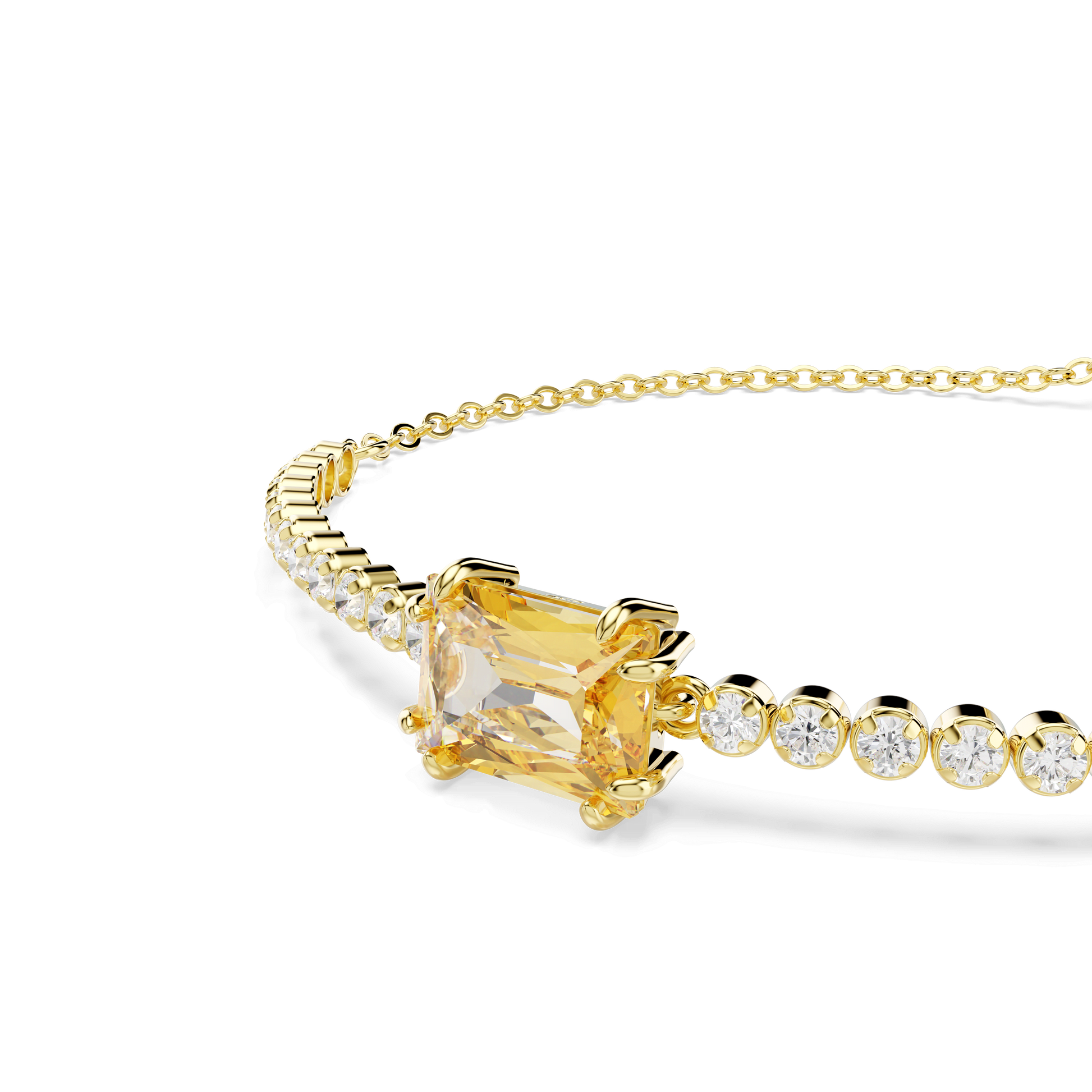 Matrix Tennis bracelet, Mixed cuts, Caramel, Gold-tone plated 5730699
