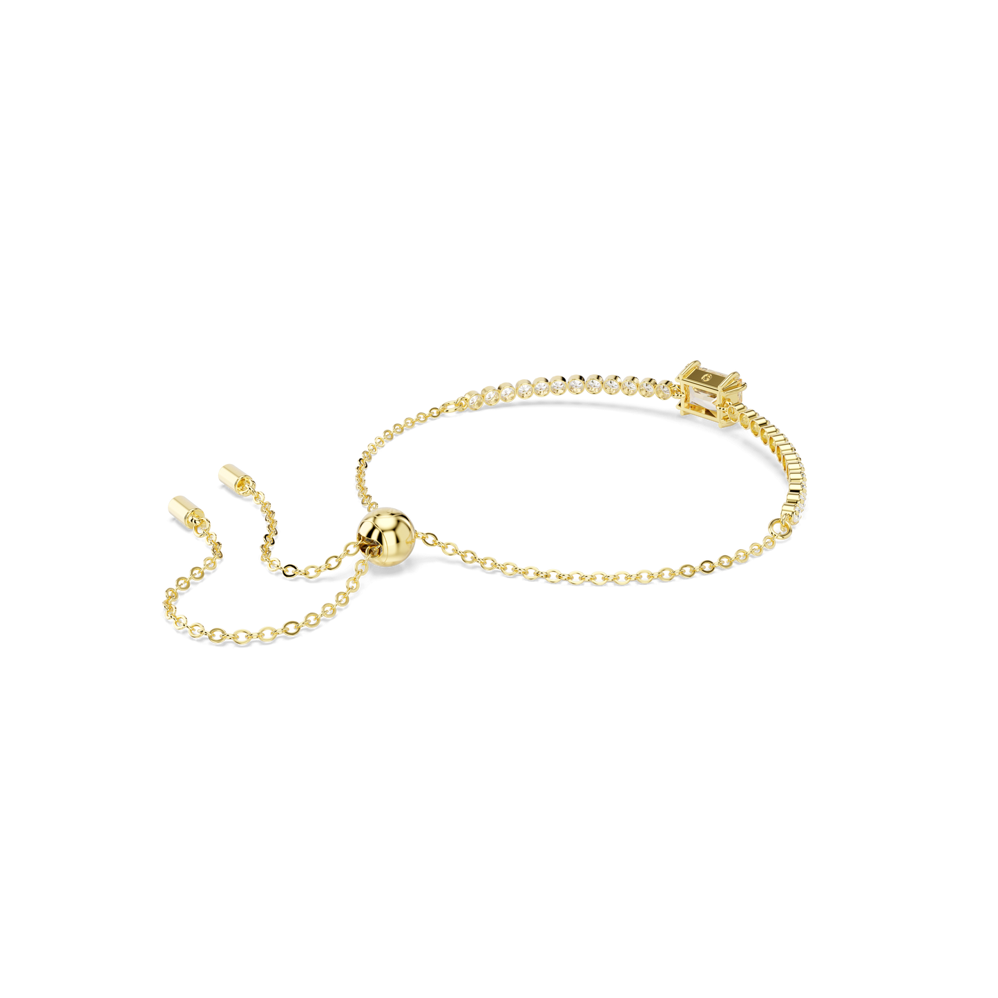 Matrix Tennis bracelet, Mixed cuts, Caramel, Gold-tone plated 5730699
