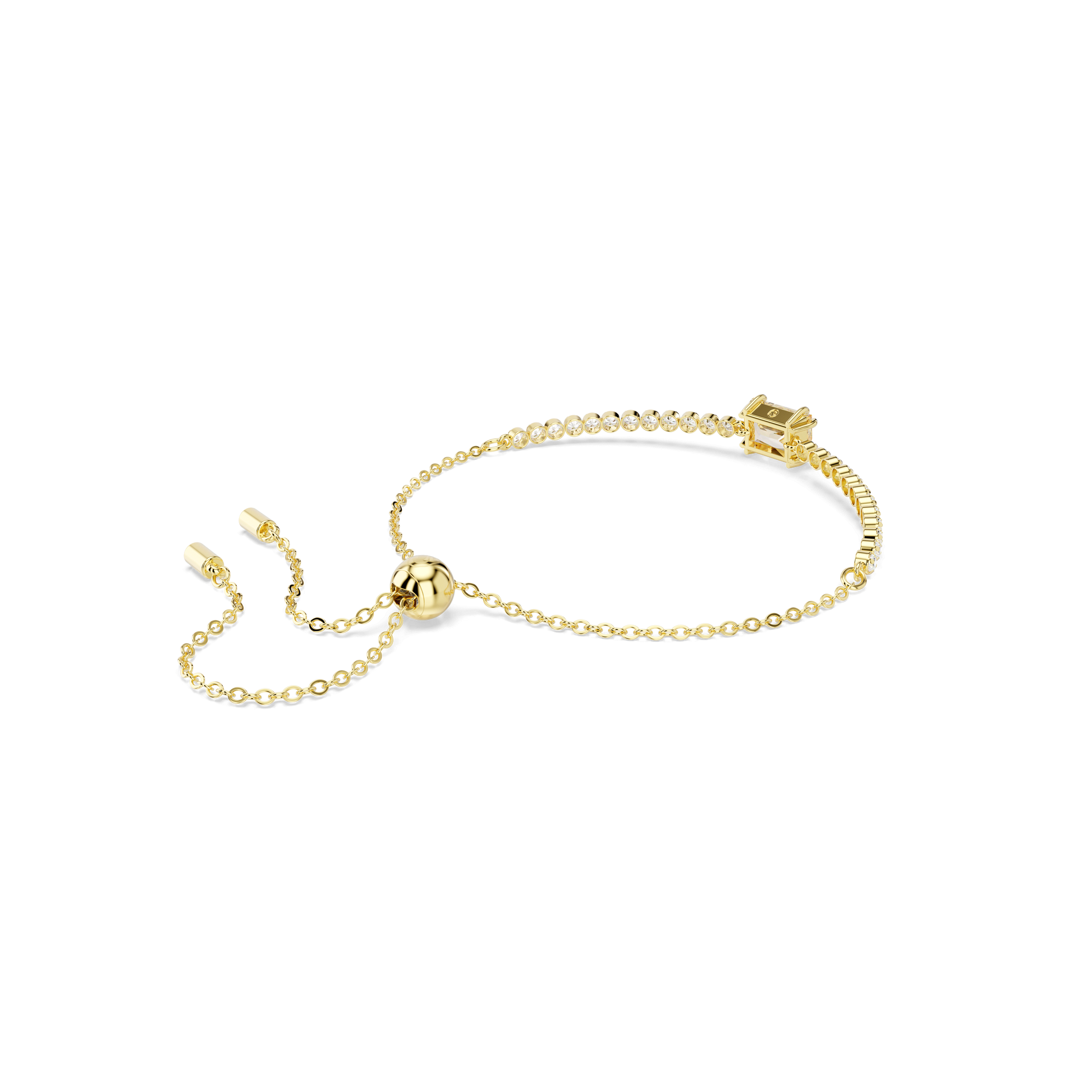 Matrix Tennis bracelet, Mixed cuts, Caramel, Gold-tone plated 5730699